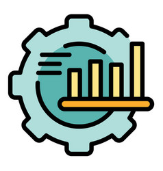 Job Graph Chart Icon Flat