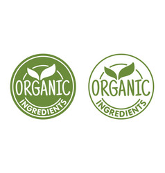 Organic Ingredients Round Stamp