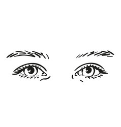 Sketch Of Beautiful Eyes And Thick Natural