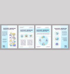 Support Working Parents Blue Brochure Template