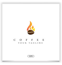 Burn Coffee Bean Logo Premium Elegant Template