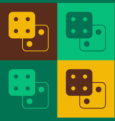 Pop Art Game Dice Icon Isolated On Color