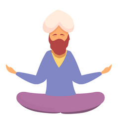 Irish Man Icon Cartoon Meditating Yoga