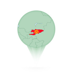 Kyrgyzstan Map Stylish Location Icon With