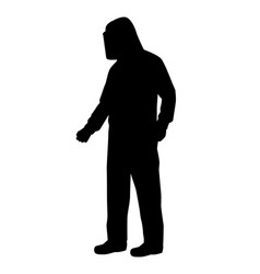 Ppe Suit Man Working In Covid-19 Crisis Silhouette