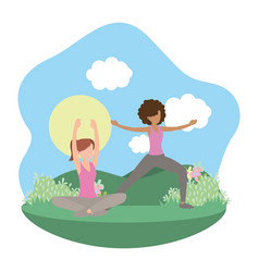 6 yoga poses for concept fight for insomnia Vector Image