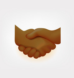 Black Skin Men Shaking Hands Emoji Isolated