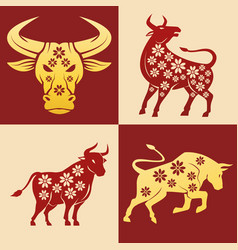 Chinese New Year 2021 Oxen Set Icons