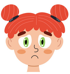 Disappointed Girl Face Little Sad Kid Clipart