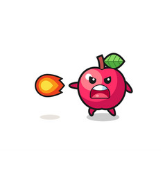 Cute Apple Mascot Is Shooting Fire Power