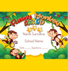 Funny Monkey Award Certificate Template