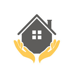 Hand Holding House Logo