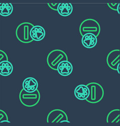 Line Dog Pill Icon Isolated Seamless Pattern On