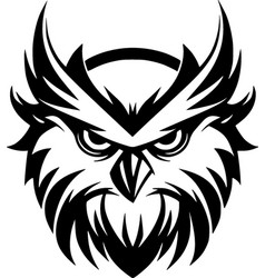 Owl - Black And White Isolated Icon