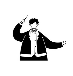 A Conductor In Tuxedo With Baton Profession