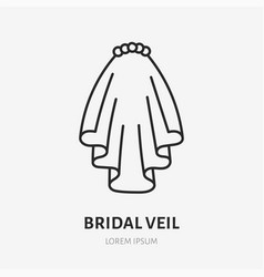 Bridal Veil Doodle Line Icon Thin Outline