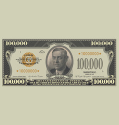 Fictional Obverse Of A Us 100000 Dollars Gold