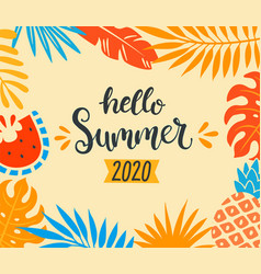 Hello Summer 2020 Tropical Banner