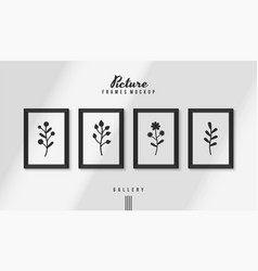 Minimal Photo Frames Mockup Isolated On Wall