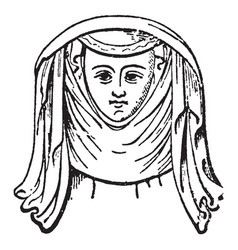 Head-dress From Effigy Vintage Engraving