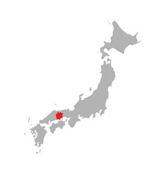 Okayama Prefecture Highlighted On The Map Of Japan