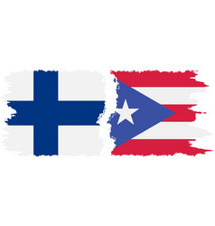 Puerto Rico And Finland Grunge Flags Connection