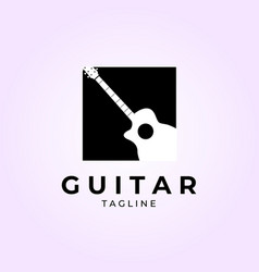 Simple Guitar Logo Vintage Icon Badge Design