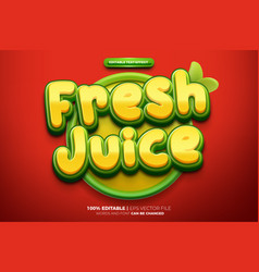 Fresh Juice Green Yellow Fruits 3d Editable Text