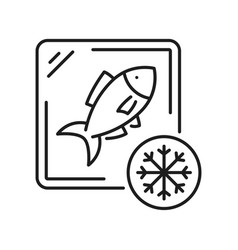 Frozen Food Preserved Fish Line Icon