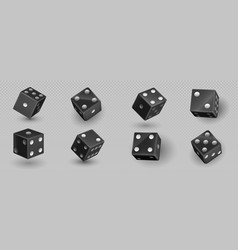 Black Dice With White Dots - 3d