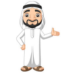 Cartoon Saudi Arab Man Waving