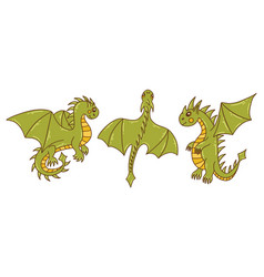 Group Of Green Flying Dragons Animal