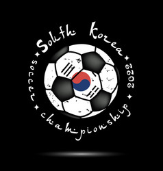 Soccer Ball With South Korea National Flag Colors