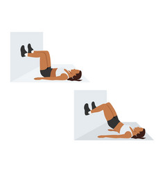 Woman Doing Wall Bridge Exercise Flat