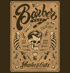 Barber Shop Monochrome Vintage Flyer