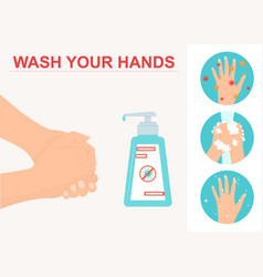 Cartoon Color Wash Your Hands Concept