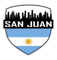 San Juan Skyline Silhouette Argentina Flag Travel