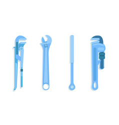 Set Of Wrench Pipe Cheater Bar Blue Tone Eps10