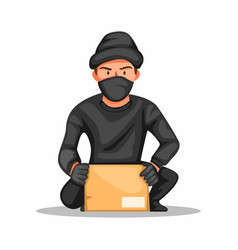 Thief Crime Parcel Box Man Stealing Package