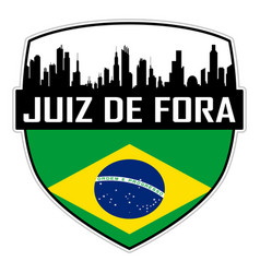 Juiz De Fora Skyline Silhouette Brazil Flag Travel