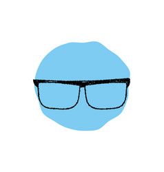 Simple Glasses Icon Pencil Writing Style