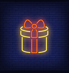 Gift Box With Bow Neon Sign