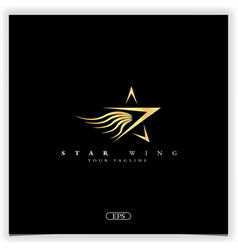 Gold Star Wing Logo Premium Elegant Template Eps