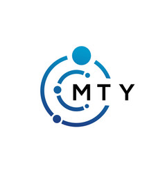 Mty Letter Technology Logo Design On White