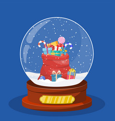 Christmas Snow Globe With Red Bag