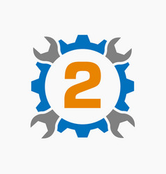 Letter 2 Repair Logo Gear Technology Symbol