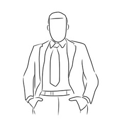 Man In A Suit Hand Drawn Sketch