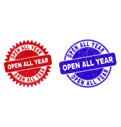 Open All Year Round And Rosette Stamp Seals