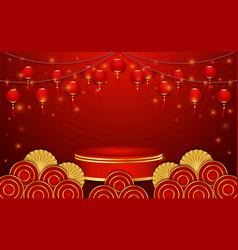 Podium For Product With Happy Chinese New Year