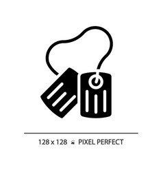 2d Pixel Perfect Simple Glyph Style Dog Tag Icon